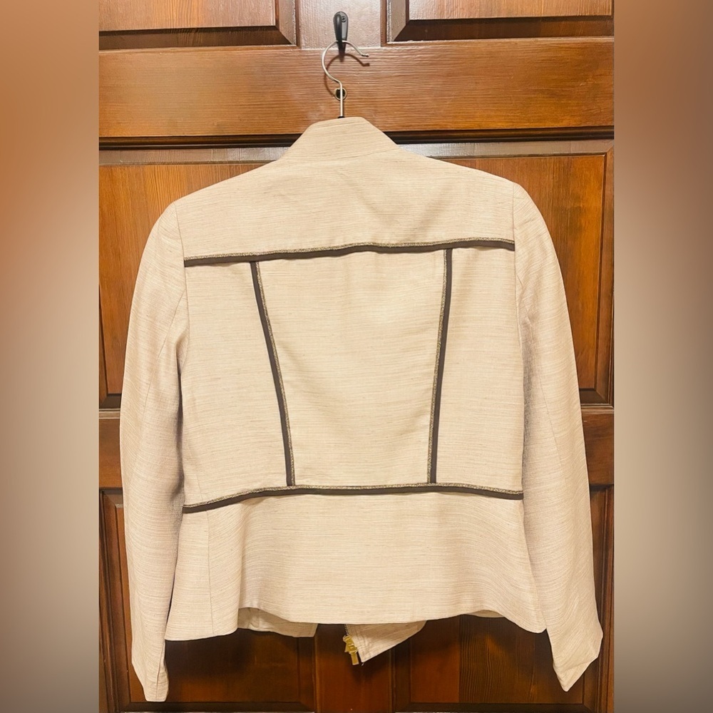 Jones New York Tan Blazer, Gold Detail, 8 - Picture 6 of 8